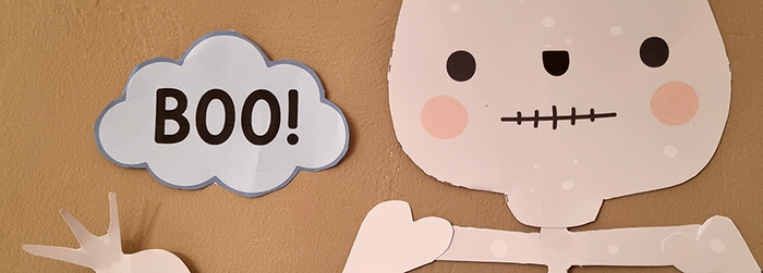 skelett basteln halloween vorlage zum ausdrucken 