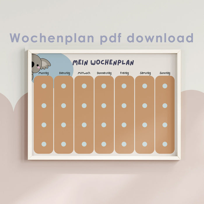 Kostenloser Kinder Wochenplaner zum Ausdrucken, wochenplan vorlage zum ausdrucken für Kinder, Wochenplan pdf zum ausdrucken kinder 