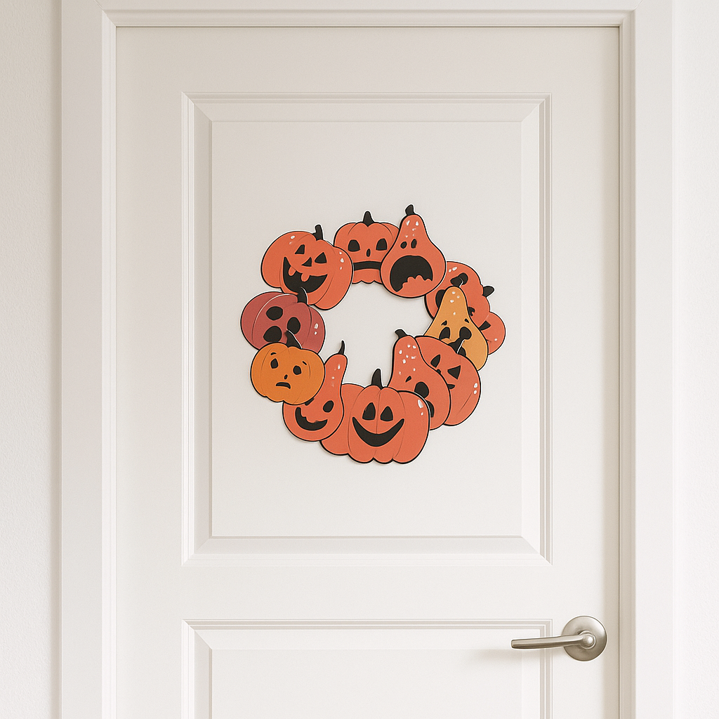 Kürbis-Kranz basteln mit Kindern – liebevolle Halloween Bastelidee von Lissi Rainbow