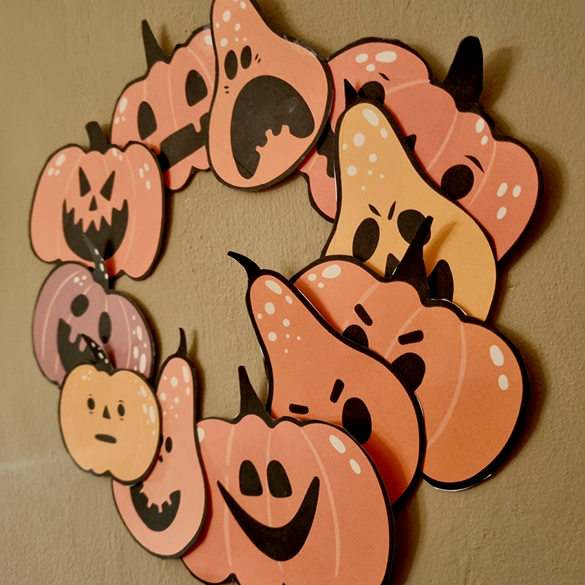 Kürbis-Kranz basteln mit Kindern – liebevolle Halloween Bastelidee von Lissi Rainbow