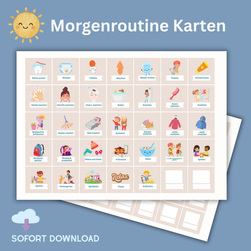 Morgen- & Abendroutinen für Kinder | Download & gedruckte Sets ...