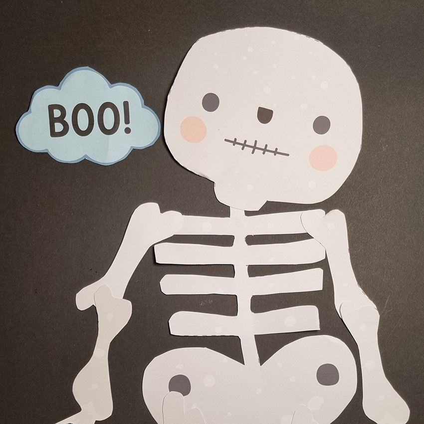 Bastelvorlage Skelett zum Ausdrucken – Halloween Deko basteln mit Kindern, PDF Download