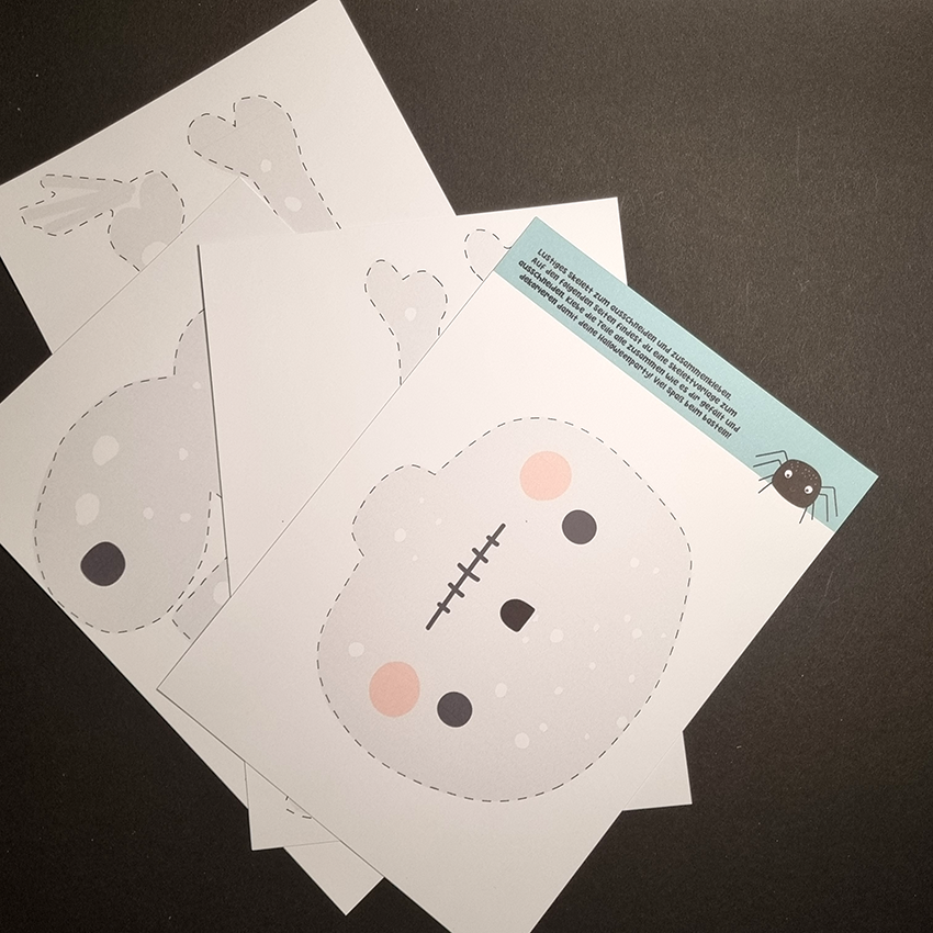 Bastelvorlage Skelett zum Ausdrucken – Halloween Deko basteln mit Kindern, PDF Download