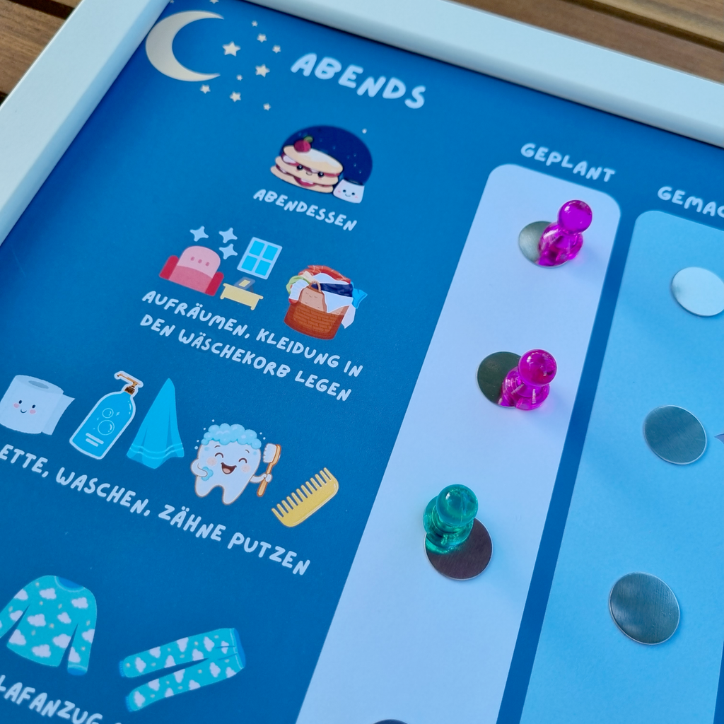 abend planer für kinder mit magneten