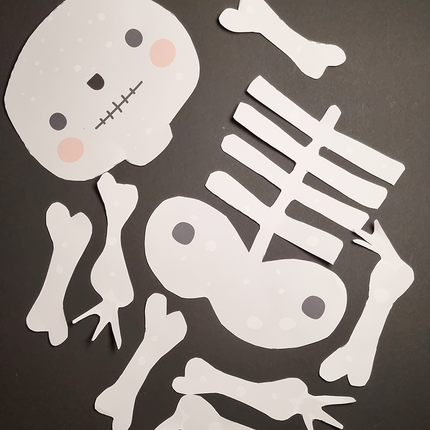 haloween deko skelett basteln zum ausdrucken 