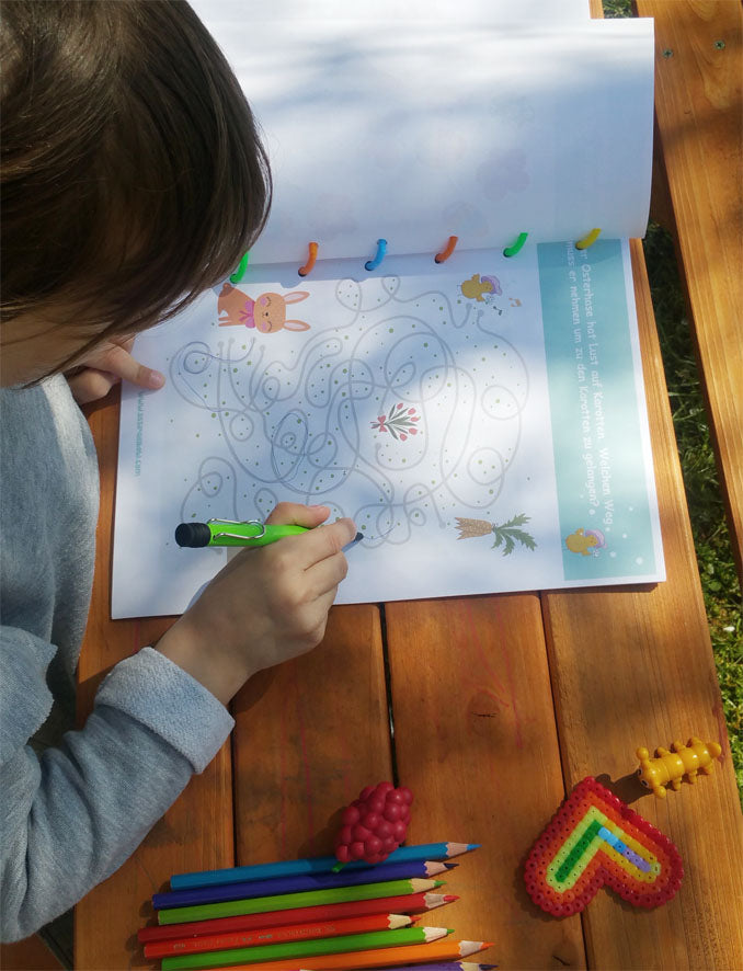 Kindgerechtes Oster-Suchspiel mit niedlichen Motiven als PDF-Vorlage